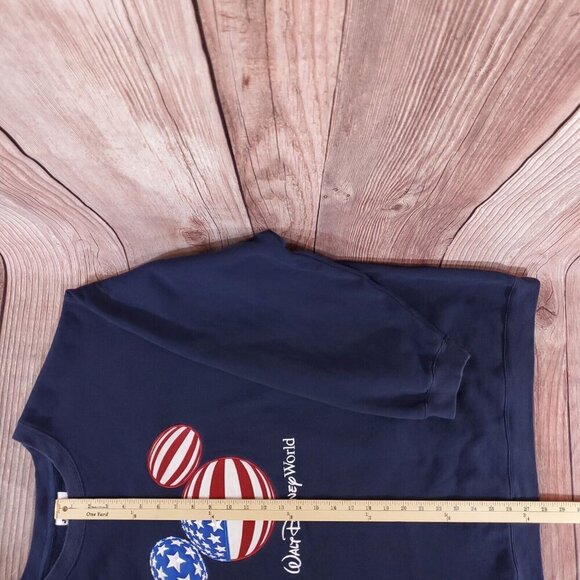 Vintage Walt Disney World XXXL Blue Mickey Mouse USA Flag Embroidered Sweatshirt - Picture 11 of 11